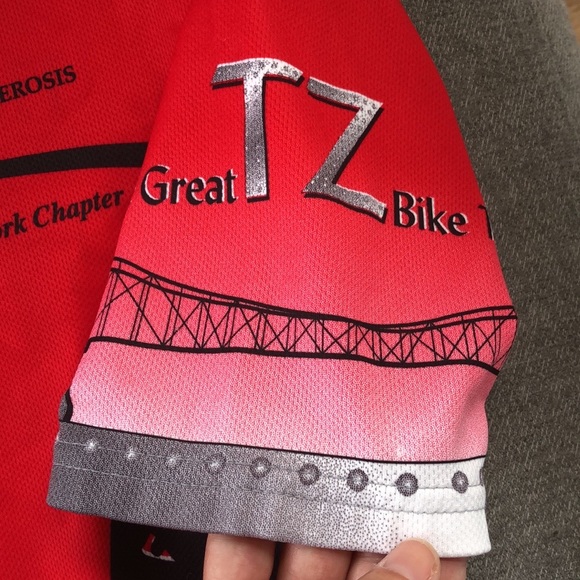GREAT TAPPAN ZEE BRIDGE / MS TOUR 1/4 Zip Cycling Spinning Jersey - Picture 4 of 9